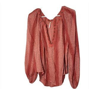 Free People Boho Style Striped Top Size Small